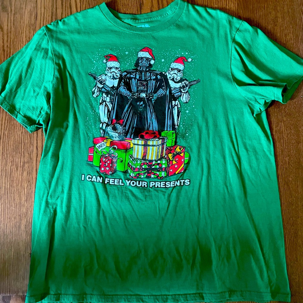 Men's Star Wars Vader Trooper Lack Cheer Christmas Tee